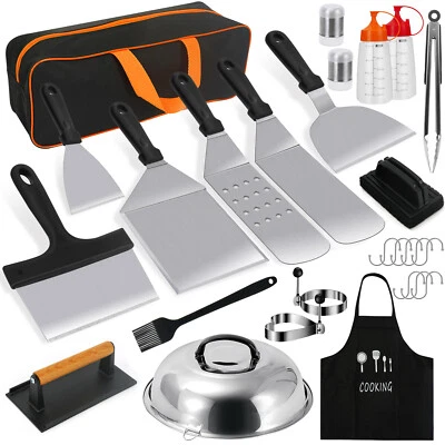 MARKENLOS 27-teilig Grillbesteck Set Profi Grill Zubehör Set für Männer Geschenk Edelstahl