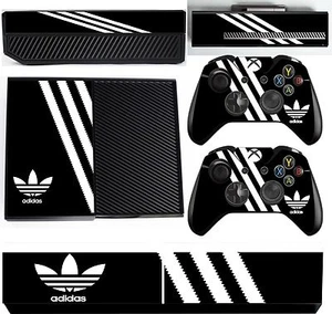 ADIDAS BLACK & WHITE XBOX ONE PROTECTIVE SKIN DECAL VINYL STICKER WRAP - Picture 1 of 1