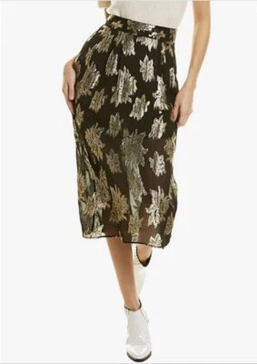 IRO Briana Black Gold Jacquard skirt Sz 34/US XS cocktail party NYE! NWT - Image 1 of 4