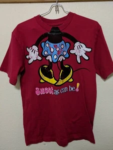 Disney Minnie Mouse Sweet As Can Be T-shirt Medium Womens WDW Mickey World Red - Picture 1 of 5