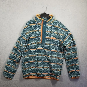 Columbia Helvetia Night Wave Checkered Peak Print Half Snap Fleece Jacket Medium - Picture 1 of 10