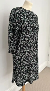 And & Other Stories Black & Green Seaweed Print Shift Dress UK 8-10 EUR 36 USED - Picture 1 of 12