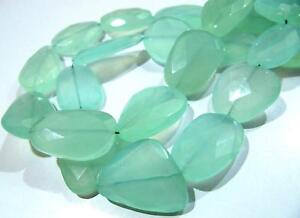 Natural Aqua Chalcedony Tumbled Nugget Briolette beads 20 to 30mm Strand 16 inch