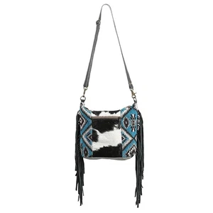 OH OHLAY OHV344 Cross Body Upcycled Wool Upcycled Canvas Hair-On Genuine - Picture 1 of 1