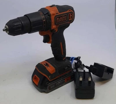 Black+Decker 18V 1 x 2 Li-ion Brushed Cordless Power Combi Drill KFBCD701D - Image 1 of 4