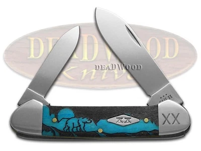 Case XX Knives Yellowhorse Grizzly Mountain Canoe Blue Bone 1/500 Pocket Knife - Image 1 of 4