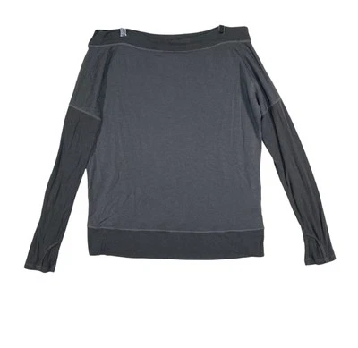 Camisa Athleta Mujer Talla Grande Gris Manga Larga Pullover Essence Flow Top Foto 1 de 4
