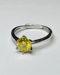 925 Sterling Silber Ring VVS1 1,25 TCW Kanariengelb Zitrone Moissanit - Bild 1 von 12