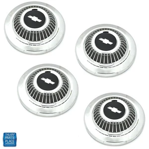 1966 Chevrolet Stock Steel Wheel Hubcaps (Poverty Or Dog Dish) - Set of 4 New - Picture 1 of 2