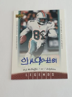 O.J. MCDUFFIE UD LEGENDS LEGENDARY AUTOGRAPH AUTO PSU PENN STATE MIAMI DOLPHINS - Image 1 of 2