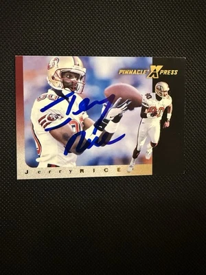 1997 Pinnacle Xpress Jerry Rice Auto Signed 49ers #6 w/COA - Image 1 of 2