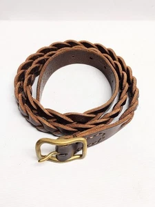 BILLYKIRK Men’s Brown Woven Leather Belt Size 36, 1" Width - Picture 1 of 10