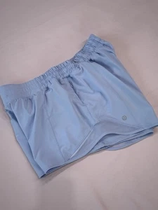 EUC Lululemon Hotty Hot High-Rise Lined Short Reflective Periwinkle Blue 10 - Picture 1 of 14