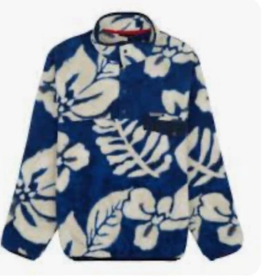 Patagonia Synchilla Snap T Fleece Men's XL Pullover Blue Hibiscus Hawaiian  - Image 1 of 4