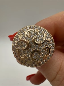 White Natural Pavè Zircon Ring 14ct Rolled Gold Bonded Hallmarked 585RG Gift - Picture 1 of 7