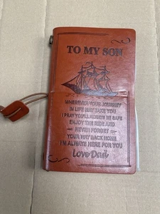 Handmade PU Leather To My Son Journal Note Book Travel Diary Family Gift - Picture 1 of 1