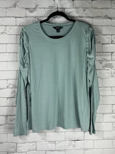 Simply VeraWang Ruched Sleeve Longsleeve Tee in Ocean Stream | XL - Bild 1 von 6