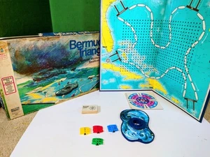 1975Bermuda Triangle Board Game - Milton Bradley -Missing 1 Green Boat-VG - Picture 1 of 7