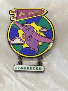 Disney 2025 Starbucks Mystery Pin Set Magic Kingdom Dumbo Ride - Picture 1 of 2