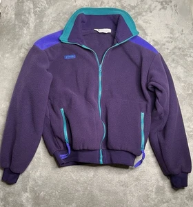 Vintage Columbia Jacket Mens Medium Purple Blue Fleece Made In USA 90's - Picture 1 of 9