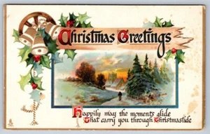 1910 Tuck Christmas Greetings Postcard Appleton Ontario Broken Circle Cancel DPO - Picture 1 of 2