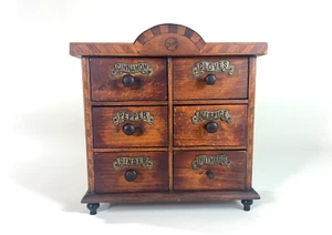 Victorian Treen Spice Chest Raised on Ebonised Turned Feet - Foto 1 di 20