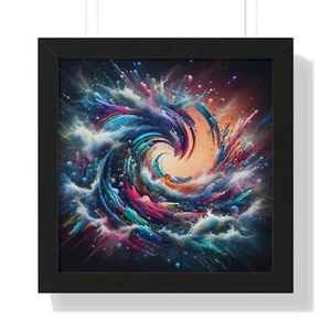 Cosmic wave Framed art beach house home decor ocean waves galaxy - Picture 1 of 4