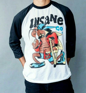 INSANE CLOTHING LA CUCARACHA 420 BASEBALL RAGLAN MENS TEE LUCKY BASTARDS MOTA - Picture 1 of 2