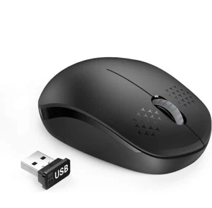 Ratón Inalámbrico Seenda, Ratón 2.4 GHz con Receptor USB Verde (Negro) - Imagen 1 de 8
