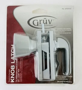 Gruv Knob Latch For Outswinging Wood or Metal Doors 3/4” to 1 1/8” Thick, Grey - Picture 1 of 2