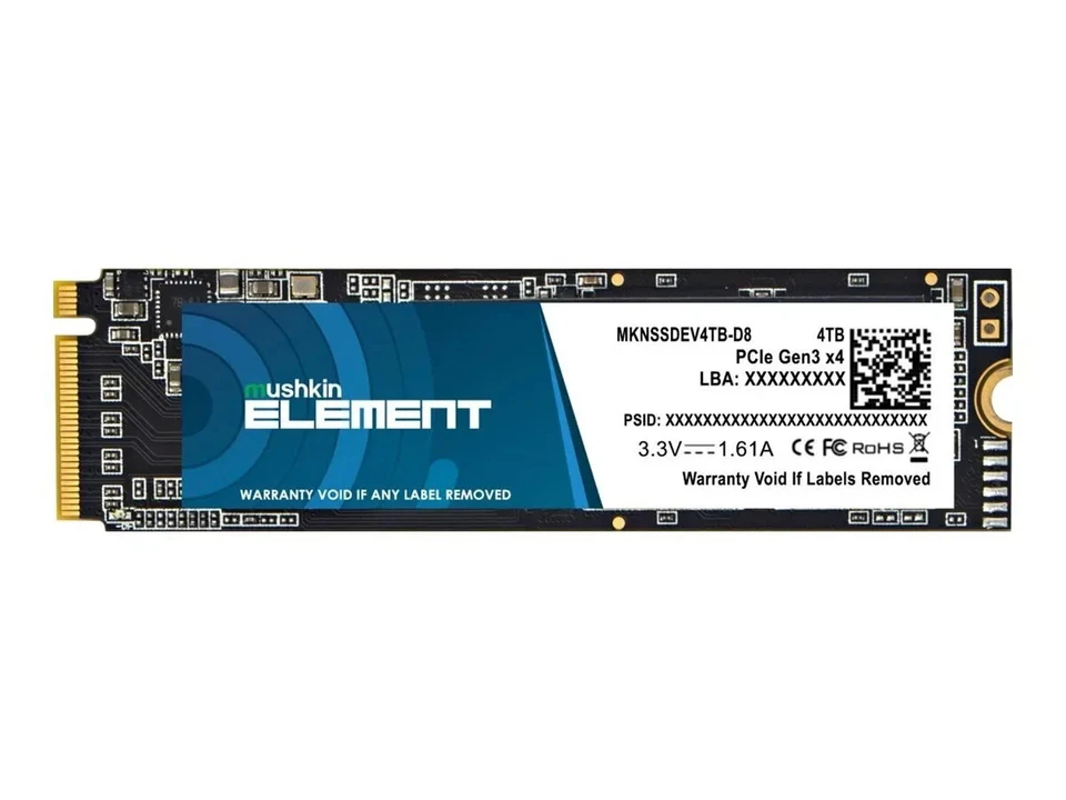 Mushkin Element M.2 2280 PCIe Gen3.0 x4 NVMe 4TB SSD MKNSSDEV4TB-D8 - Image 1 of 1
