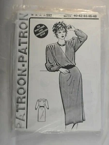 Sewing Pattern 592 wrap style dress Sz EU 40-48 French / Dutch for stretch knits - Picture 1 of 2