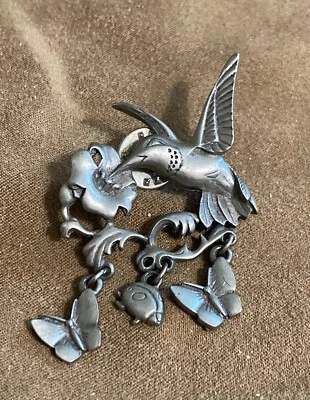 Lindsay Claire Designs LCD Peltre Colibrí Solapa Pin Broche Cuelga C163-125 Foto 1 de 2