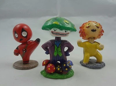 Lote de 3 Bobbles de Resina Funko Pop Personalizados ~ The Joker - Deadpool - Firestorm ~ 3" Foto 1 de 4