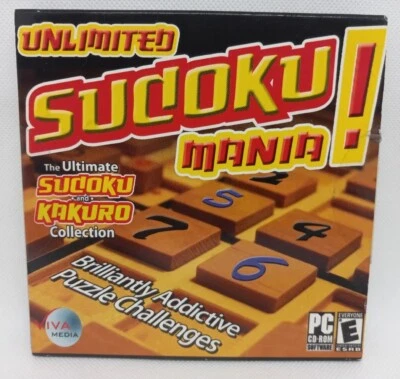Unlimited Sudoku Mania Sudoku & Kakuro Collection PC Game  Win 98/ME/2000/XP NEW - Image 1 of 2