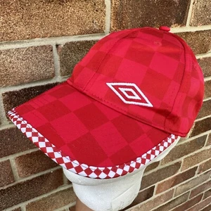 UMBRO Red Chequered Logo Baseball Cap Hat - Adjustable - Picture 1 of 5