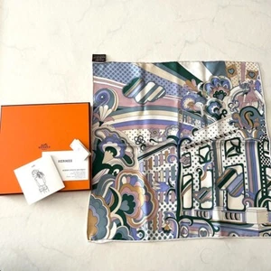 HERMES Carre 45 Faubourg Rainbow Silk Scarf Multicolor W/Tags Box Unused. - Picture 1 of 10