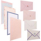  4 Sets Writing Paper with Envelope Floral Letter Letterhead Flowers