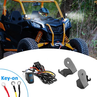 Para 2022-2025 Can Am Commander 700 1000R Cápsulas LED Montajes de pilar A y llave en cable Foto 1 de 4