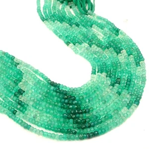 Natürlicher Grüner Onyx 13 Zoll Strang 3-4 mm Perlen Facettiert Rondell Edelstein Perlen - Bild 1 von 7