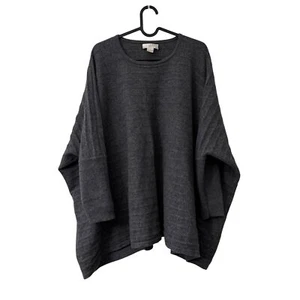 Kenar Gray Cashmere Oversized Ribbed Dolman Sleeve Sweater Womens Large - Picture 1 of 4
