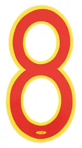 Neal Enterprises PROLINE 6" Number Plate Number #8 RED with YELLOW outline NOS! - Picture 1 of 1