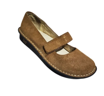 Alegria Feliz Comfort Clogs 36 Glitter Tan Metallic Mary Janes Leather  FEL-205 - Image 1 of 4