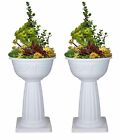 2x Venetian 40cm Jardinière Round Planter Pot Plastic Pedestal Garden Bowl Stand