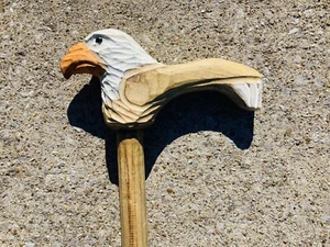 carved Eagle walking stick - Picture 1 of 3