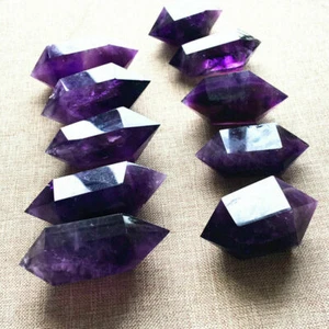 4-5 cm natürlicher lila Amethyst Quarz Kristall Spitze Stab Obelisk Heilturm - Bild 1 von 5