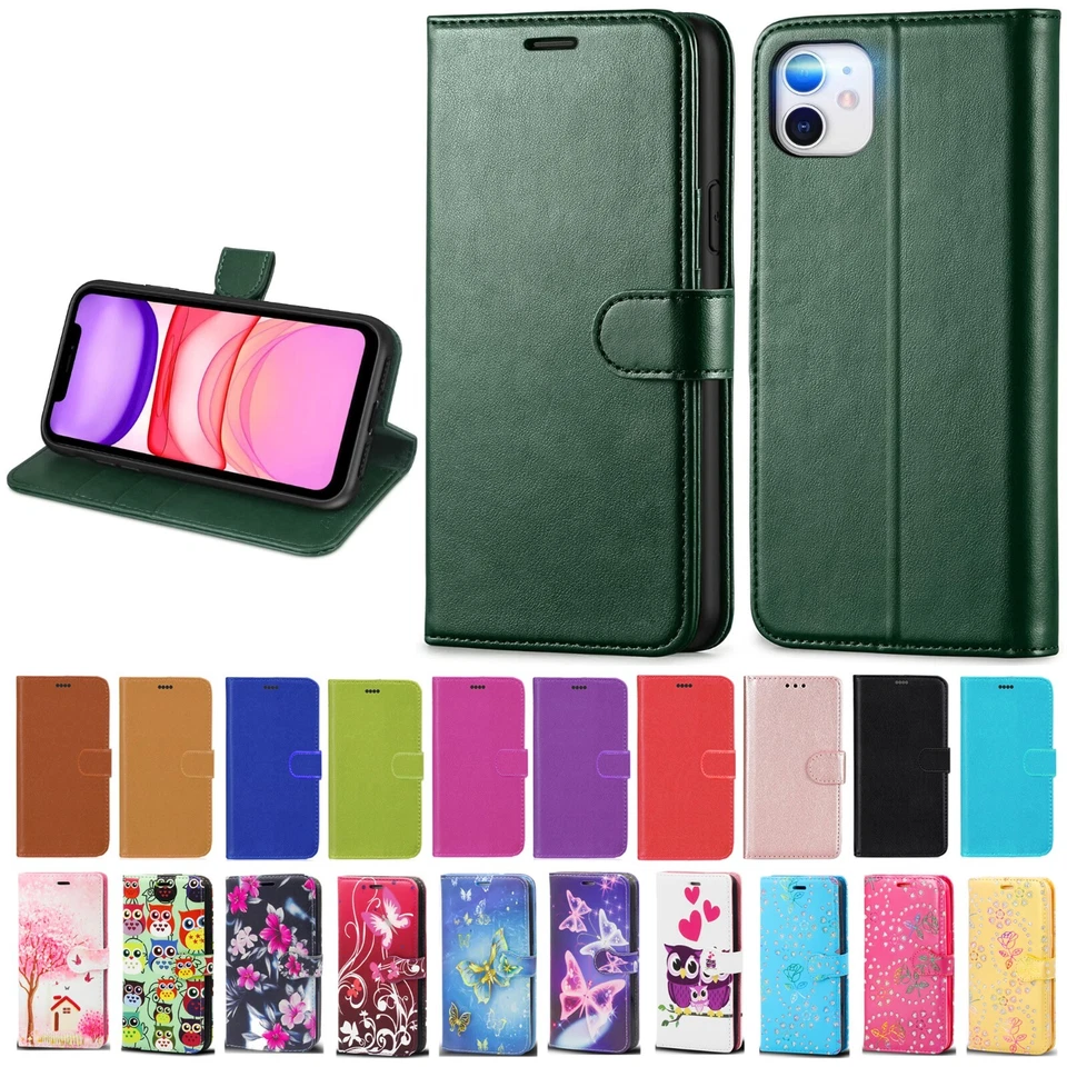 Case For iPhone 16 14 15+ 12 11 PRO MAX XR X 16e PU Leather Flip Wallet Cover