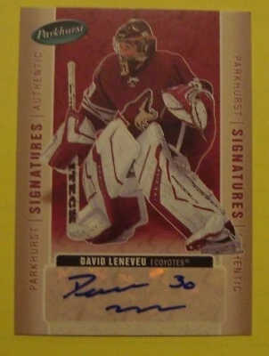 2005 06 Parkhurst Signatures David Leneveu Autograph Phoenix Coyotes - Image 1 of 4