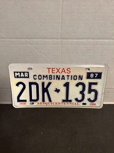 Vintage MAR March 1987 Combination License Plate 2DK 135 Sesquicentennial crafts - Foto 1 di 4