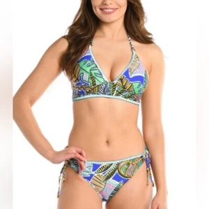 La Blanca Colorful Neon Nights Bikini Set Size 14 NWT - Picture 1 of 8